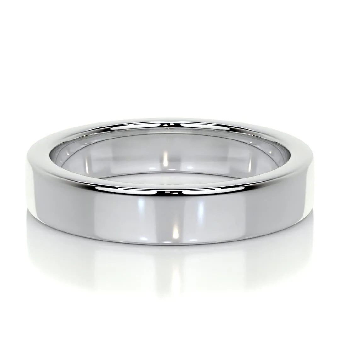 Peter Men's Wedding Band -14K White Gold