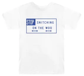 Pop Smoke x Vlone Stop Snitching T-shirt White/Blue