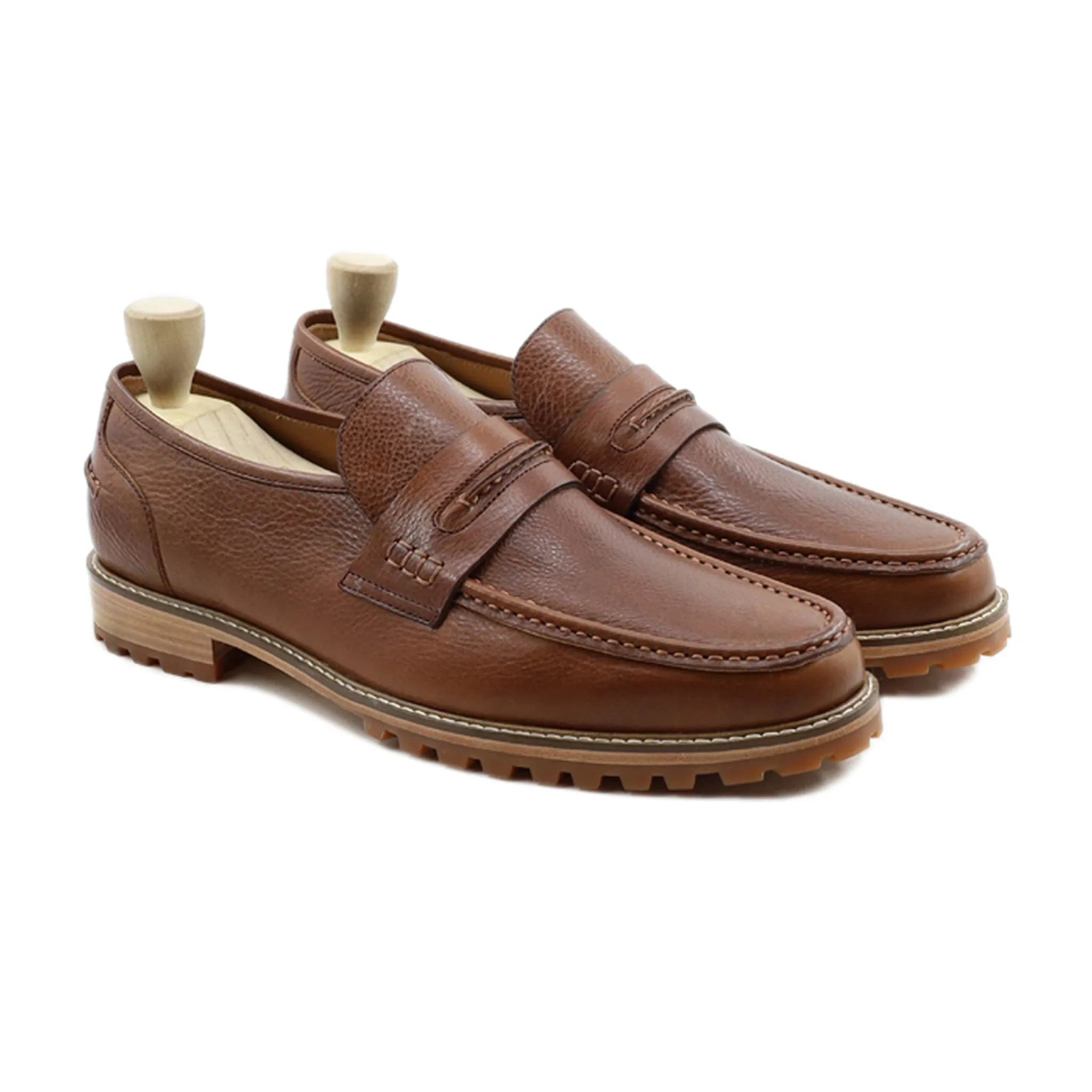 Porvoo - Men's Brown Pull Up Leather Loafer