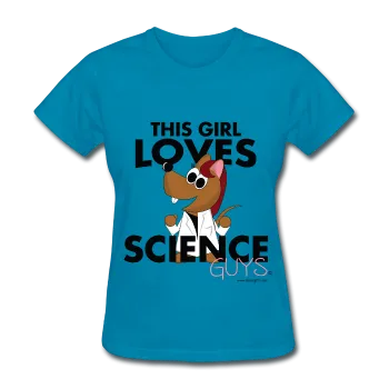 "This Girl Loves Science Guys" (red) - Women's T-Shirt