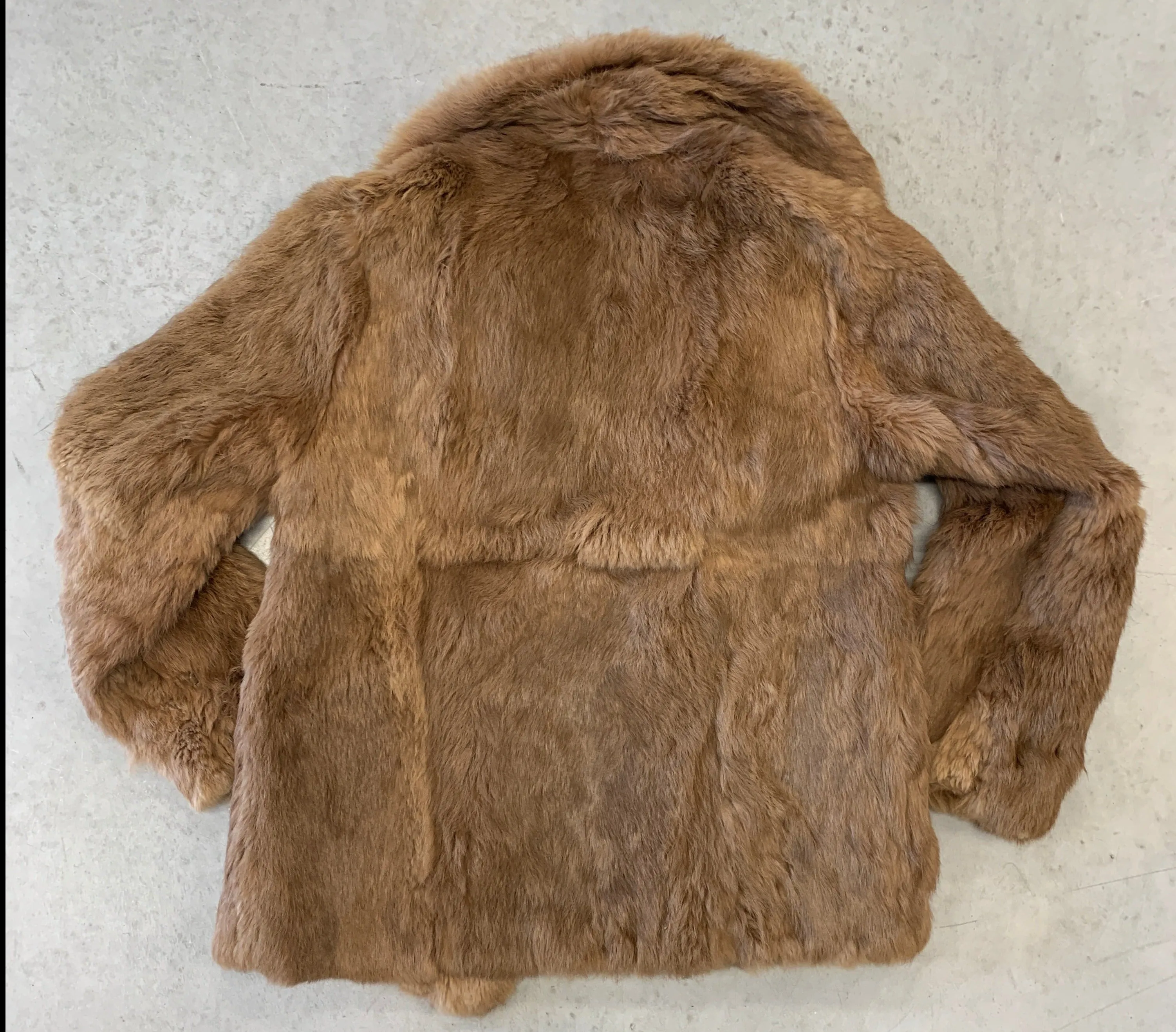 Rabbit Fur Coat Toffee UK 12