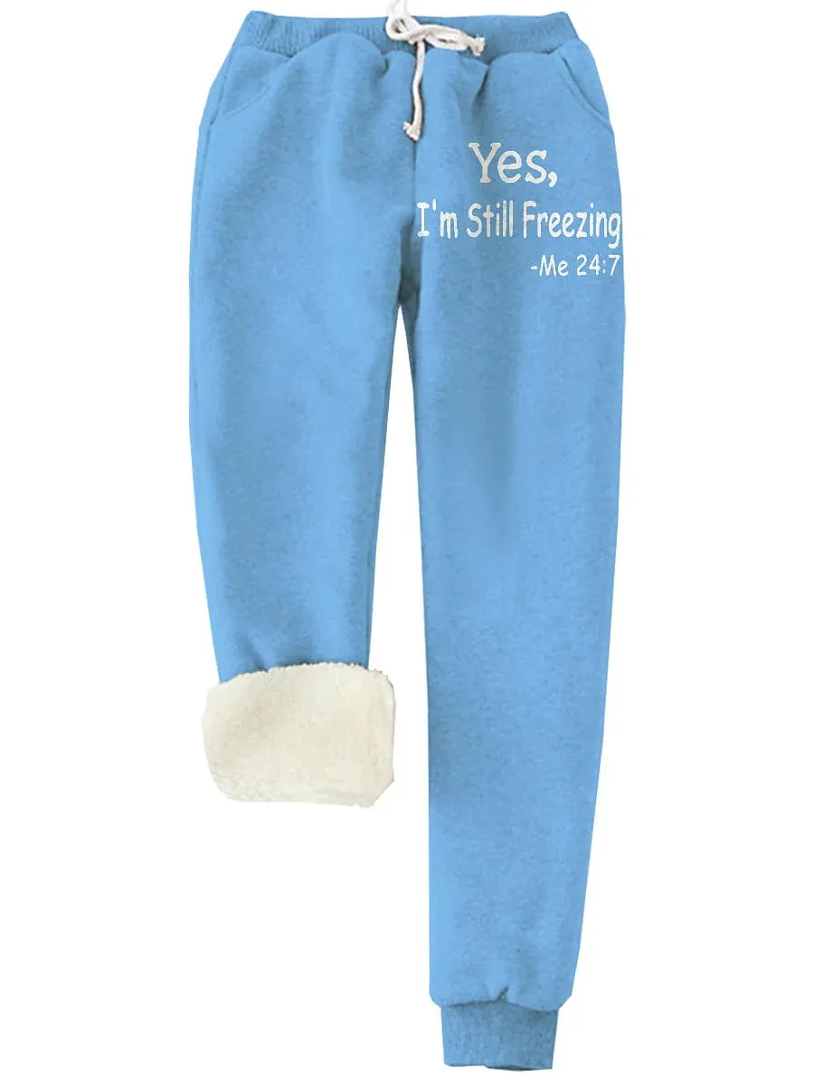 Savannah Joggers: Women's High Rise Fleece-Lined Sweatpants with Print Pocket