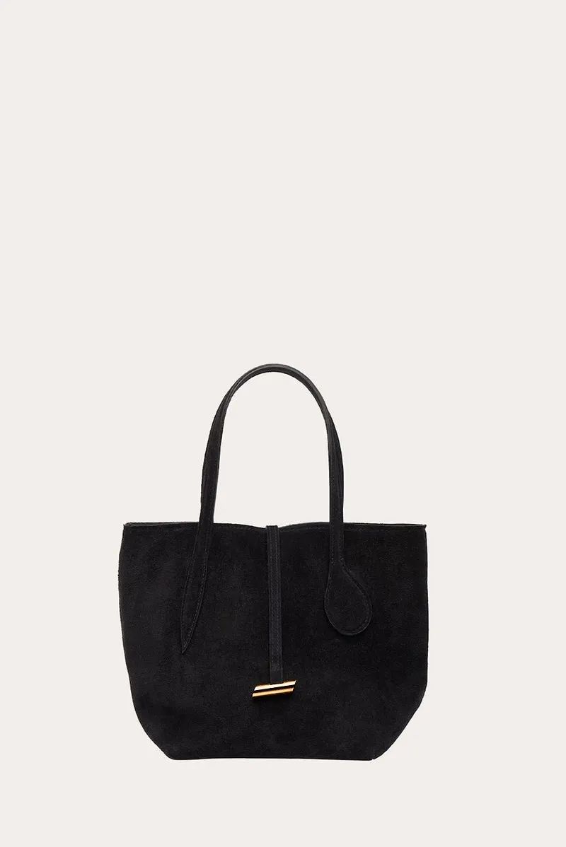 Sprout Tote Mini Black Suede