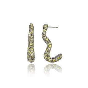 Sterling Silver Statement Earrings With Mixed Army Sapphires