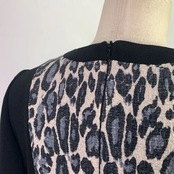 Stogovagreyanimal print black color block dress