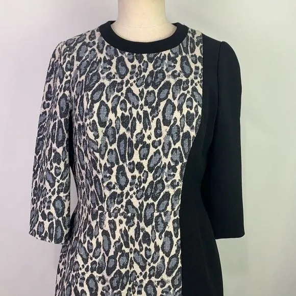 Stogovagreyanimal print black color block dress