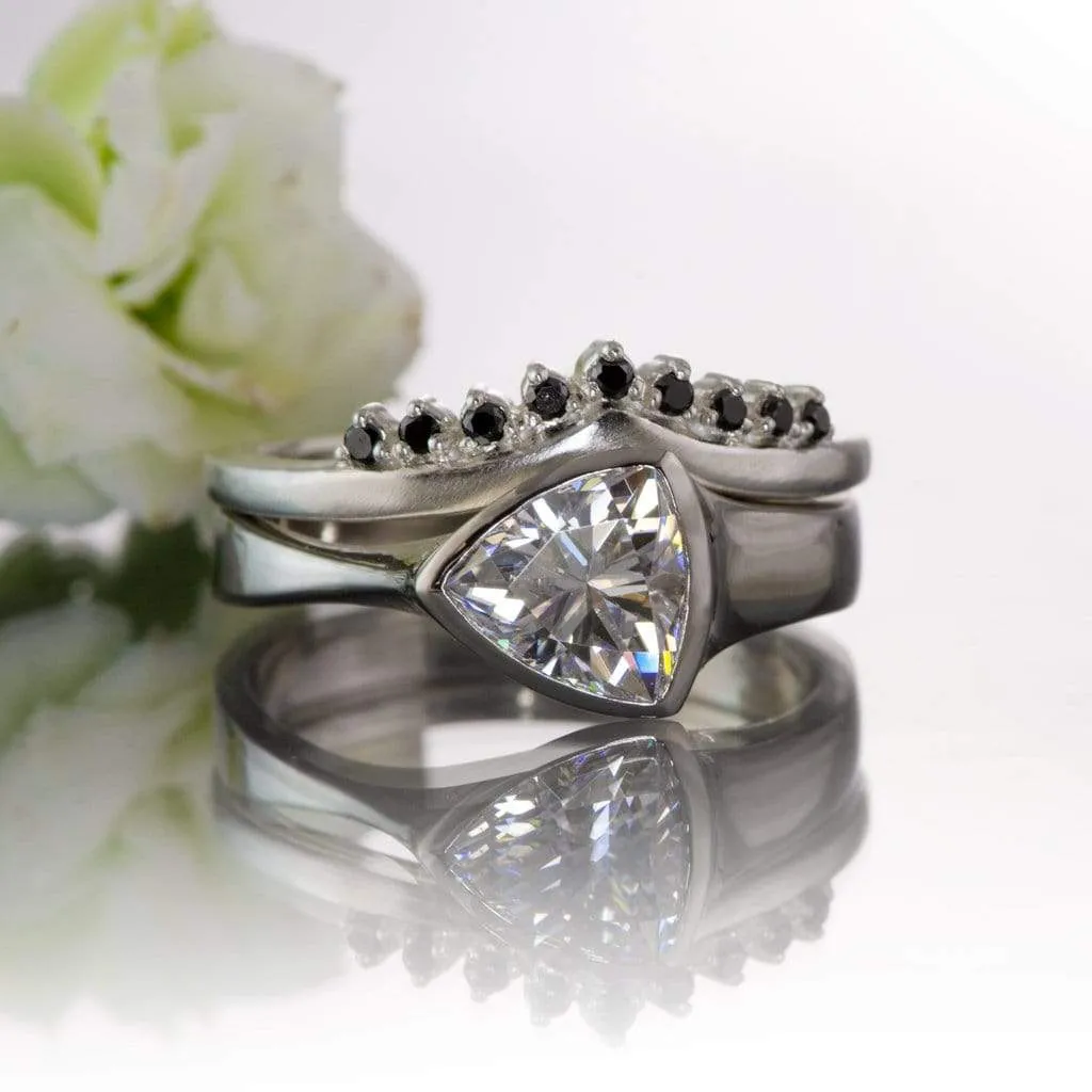 Trillion Moissanite Bezel Solitaire Engagement Ring