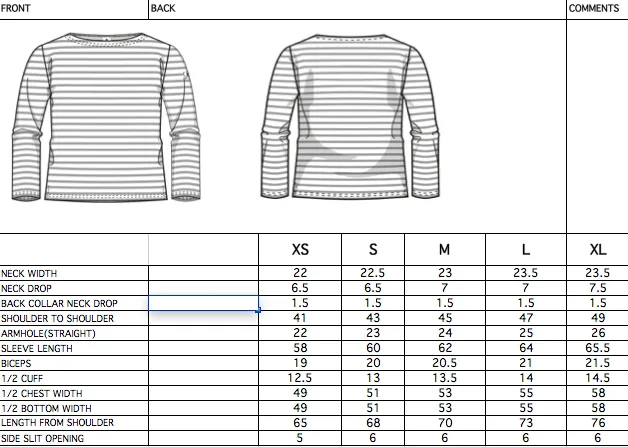 Unisex Striped Breton Top - Cream / Navy Blue