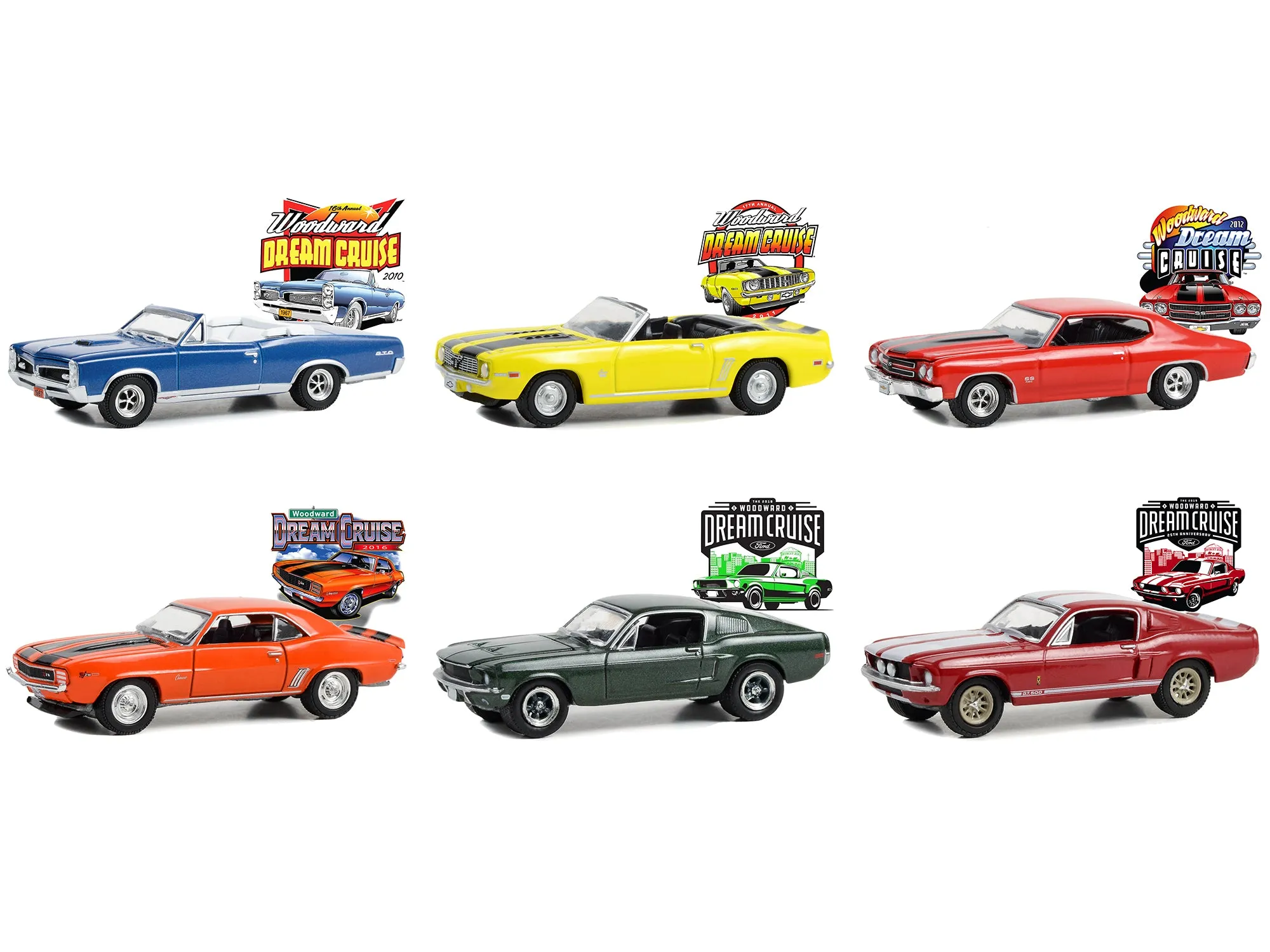 Woodward Dream Cruise Set of 6 pieces Series 1 1/64 Diecast Model Cars by Greenlight